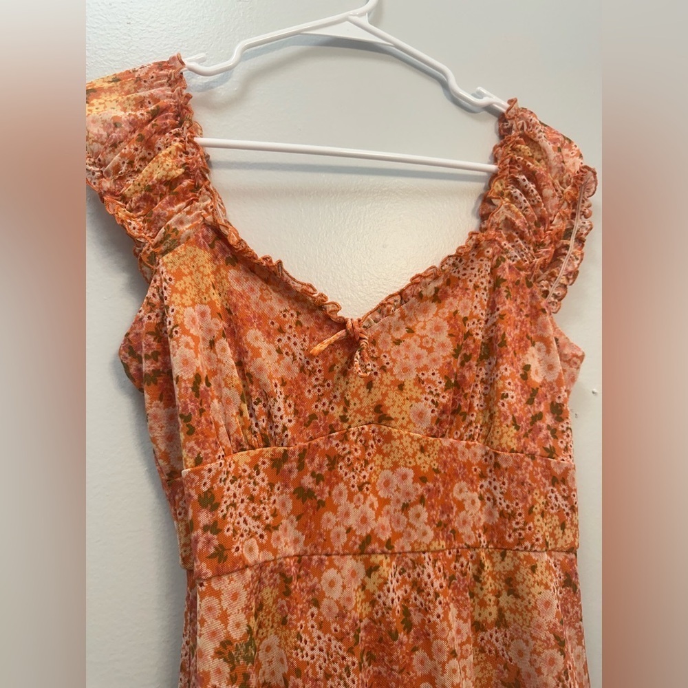 Floral Orange Dress - Picture 3 of 5